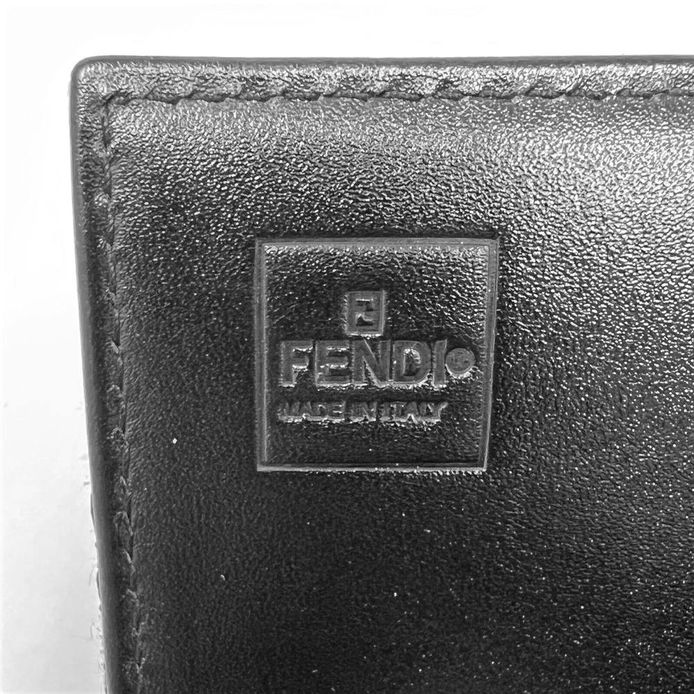 Fendi Baguette Clutch‎ Black Zucca FF Wallet Logo Bag Vintage Italy 2836 - Picture 3 of 10